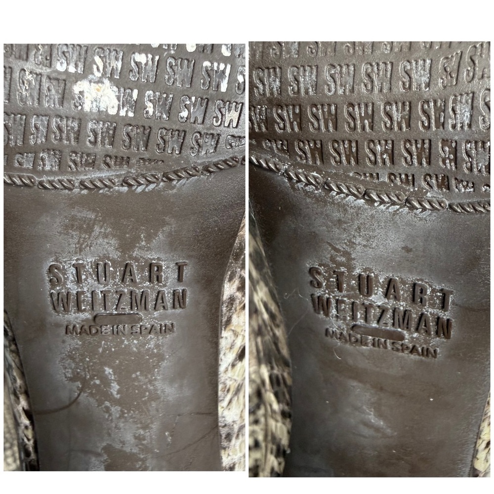 Stuart Weitzman Python Snake Embossed Leather Hee… - image 15